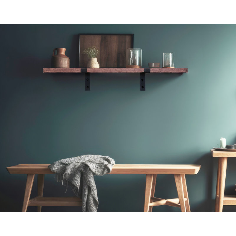 Rayne Red Oak Bracket Shelf, 2" H x 32" W x 7" D, Black Cherry