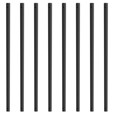 Balustres d'escalier en métal VEVOR, broches de rampe décoratives en alliage d'aluminium plat de 29,5 po x 1 po, paquet de 51 balustres de terrasse avec vis, balustrade creuse classique noir satiné thermolaqué pour porche