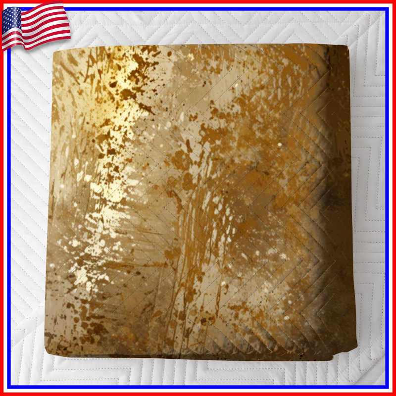 Couvre-lit matelassé à texture grunge bronze, Double