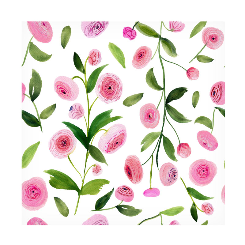 Art mural sur toile tendue - "Ranunculus Reverie" de Suzanne Allard pour décoration de salon, de chambre à coucher ou de bureau - 35 x 35