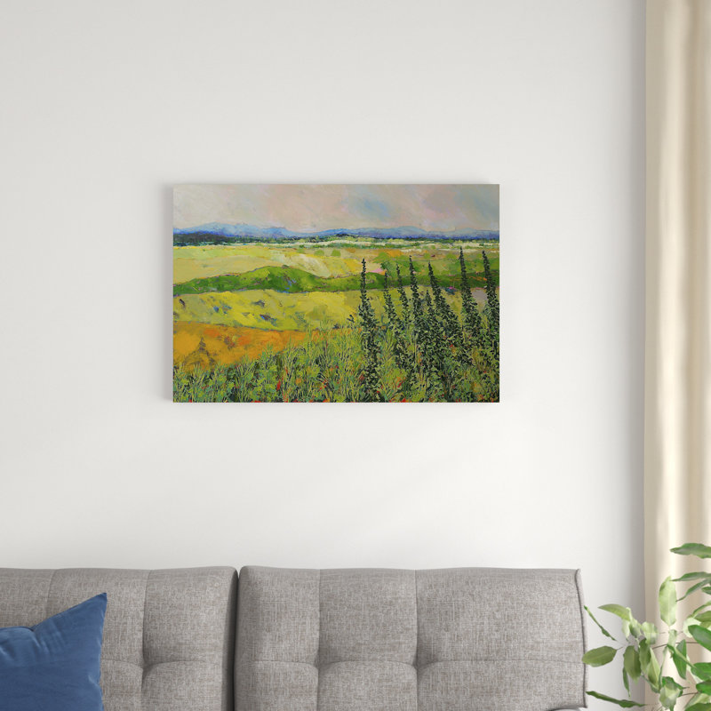 «Forget Y pilier» par Allan Friedlander - peinture sur toile tendue, H 20 po x l 30 po x P 1,25 po