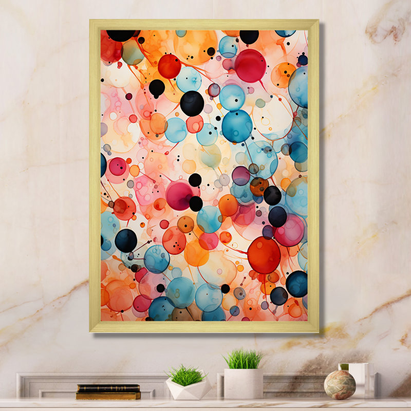 Mid-Century coloré, contrastes colorés IV sur toile, Cadre photo doré, H 20 po x l 12 po x P 1 po