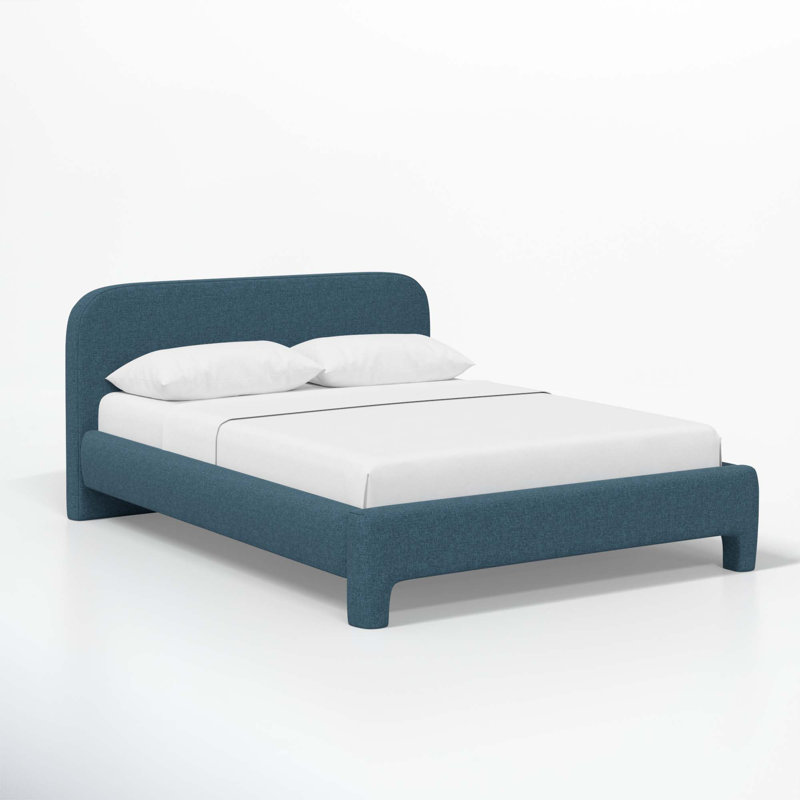 Illy Upholstered Standard Bed, California King, Zuma Navy Textured Linen