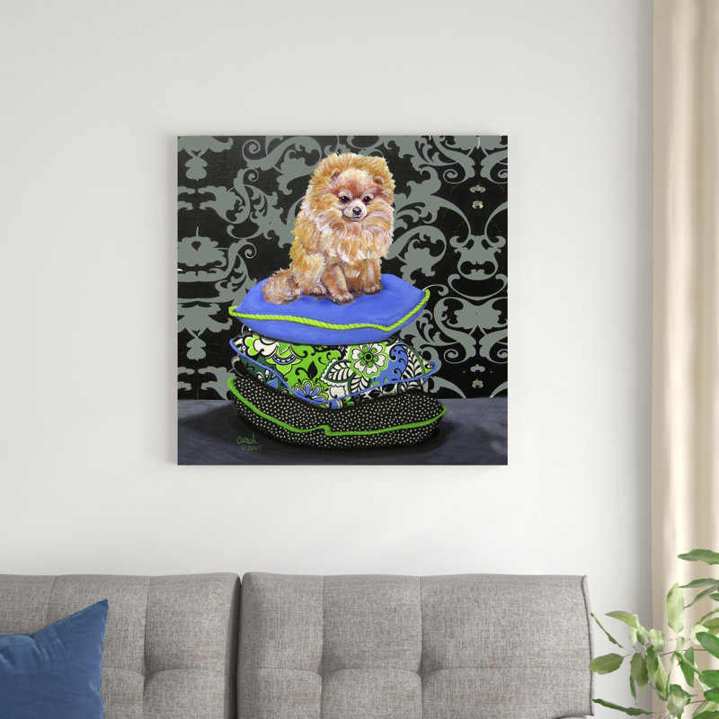 " Pomeranian Pillows " Painting, 30" H x 30" W