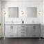 Meuble-lavabo double 84 po X P 22 po D, avec plateau en marbre de Carrare-117978873