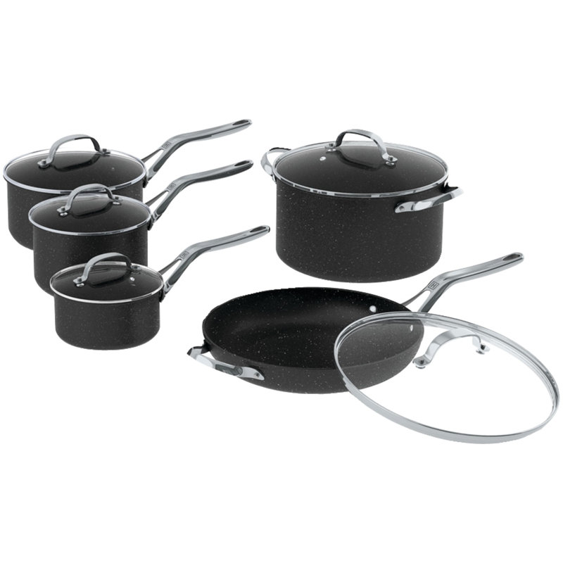 The Rock 10 - Piece Non-Stick Aluminum Cookware Set