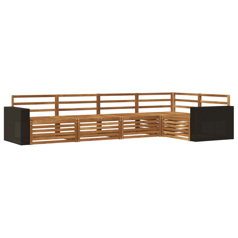 Patio Corner Sofa Set, 5, Black