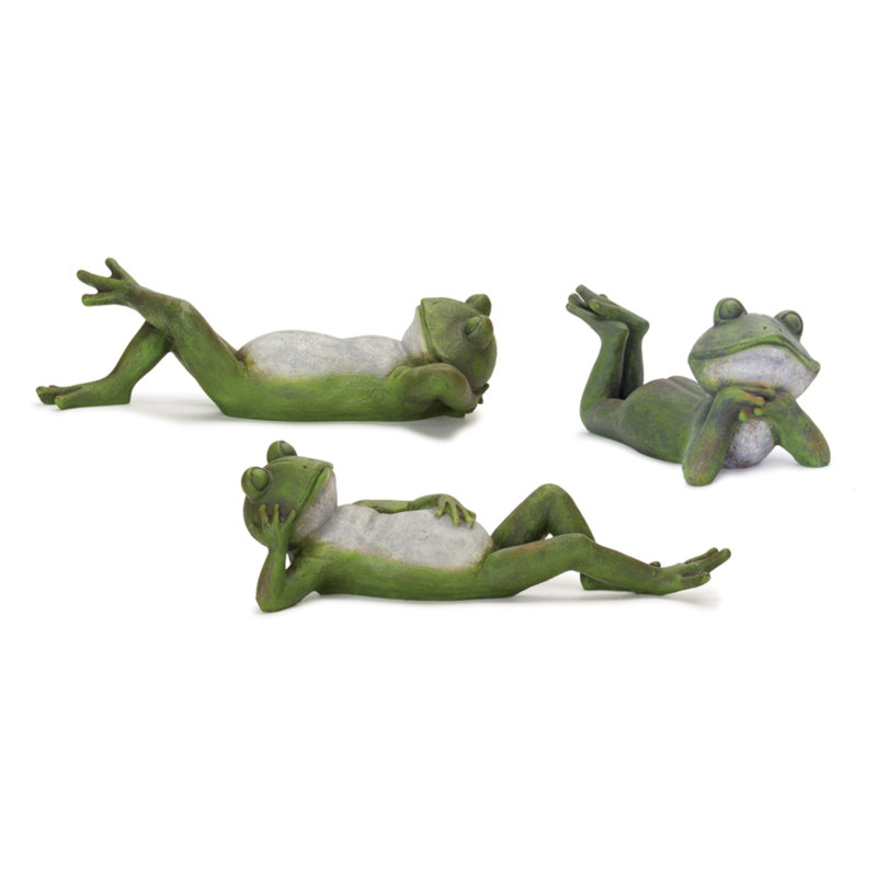 Ensemble de 3 statues de jardin Southa Frog