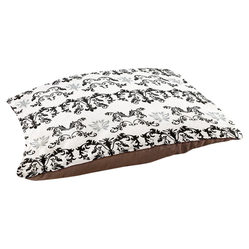 Coussin d'extérieur Houston Football Baroque, Petit (l 28 po x P 18 po x H 4 po), Noir, blanc, argenté