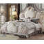 Lit capitonné beige capitonné 100% polyester avec garniture cloutée-53752765