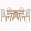 Ensemble de table de salle à manger extensible pour 4 à 6 personnes avec 4 chaises rembourrées-2120383583-2120383582