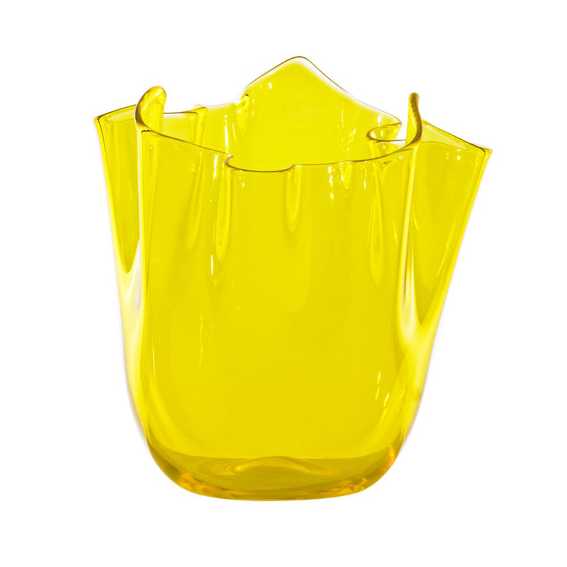 Venini Fazzoletto Vase, 9.45" H x 7.87" W x 7.87" D, Milk White