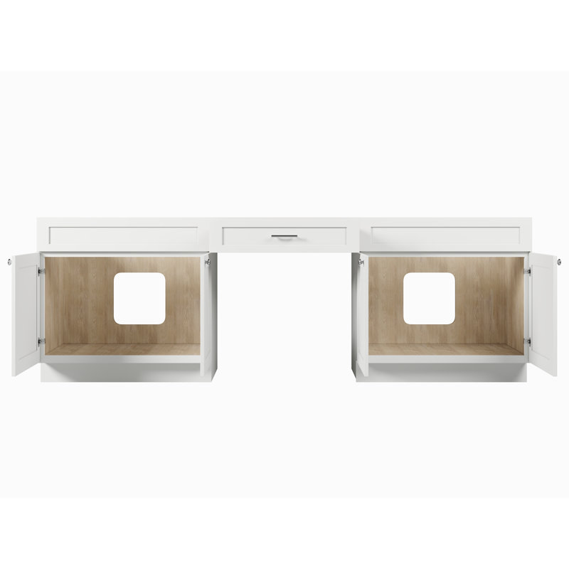102" Double Bathroom Vanity Base Only, White