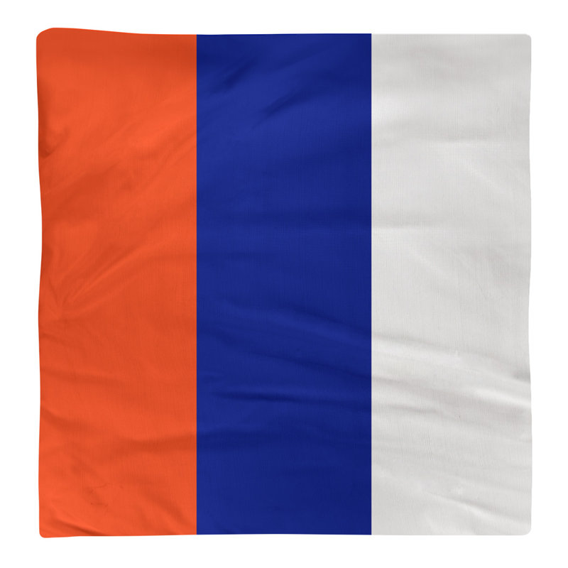 Cotton Striped Square Napkin, Orange/Blue/White