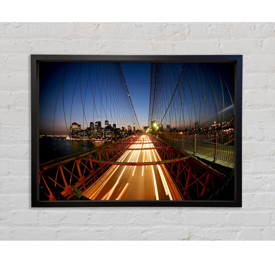 Brooklyn Bridge To New York City - Einzelner Bilderrahmen Kunstdrucke auf Leinwand