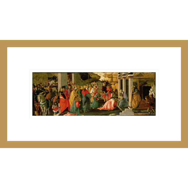 «Adoration of the Magi» par Sandro Botticelli - Estampe numérique encadrée, H 9,62 po x l 16,75 po