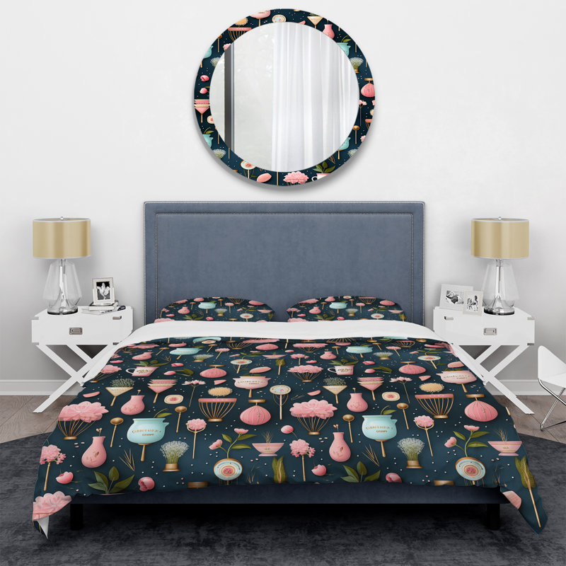 Ensemble de housse de couette Aydrien, Housse de couette pour grand lit et 2 taies décor