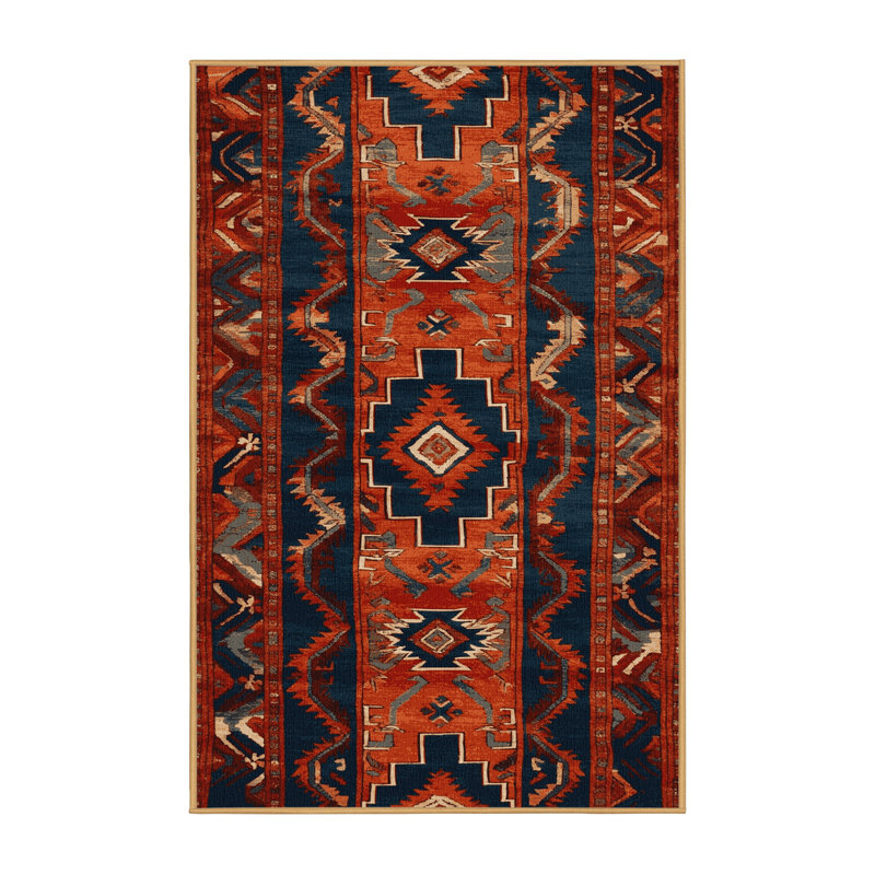 Machine Washable Turkish Brown Area Rug, Rectangle 5' x 8'