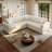 Pull-Out Sofa Bed Sectional,Chenille Modular Sleeper Sectional L Shaped Couch Sofa Bed-595027520