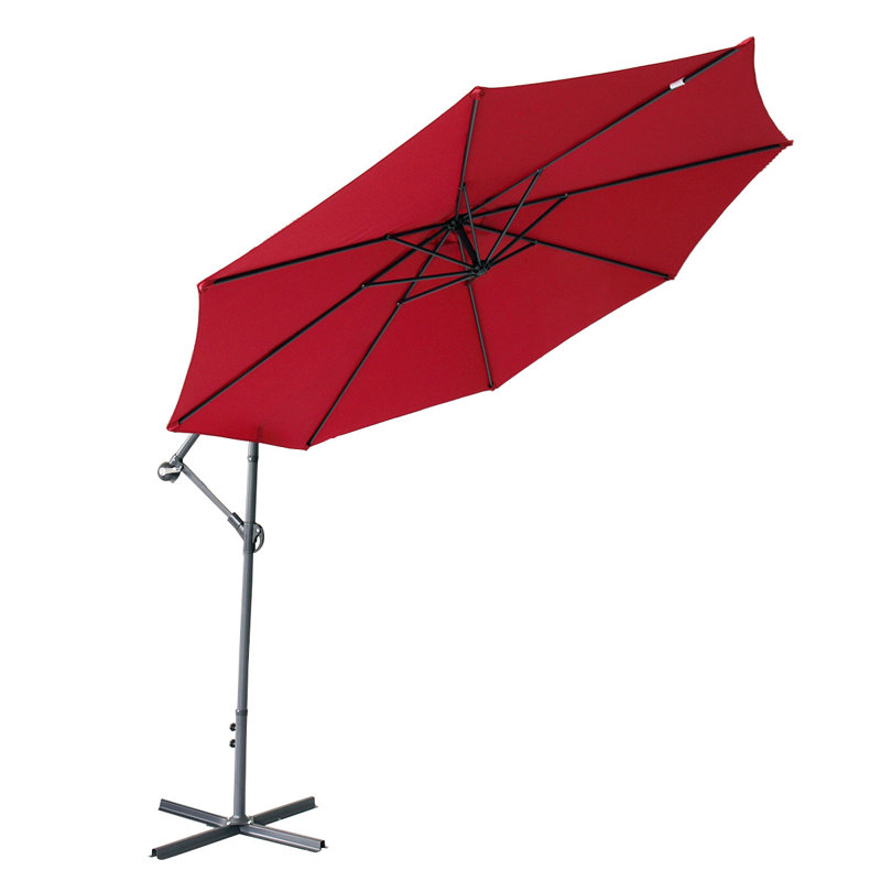 Parasol en porte-à-faux 9 pi 8 po Darya, Polyester rouge