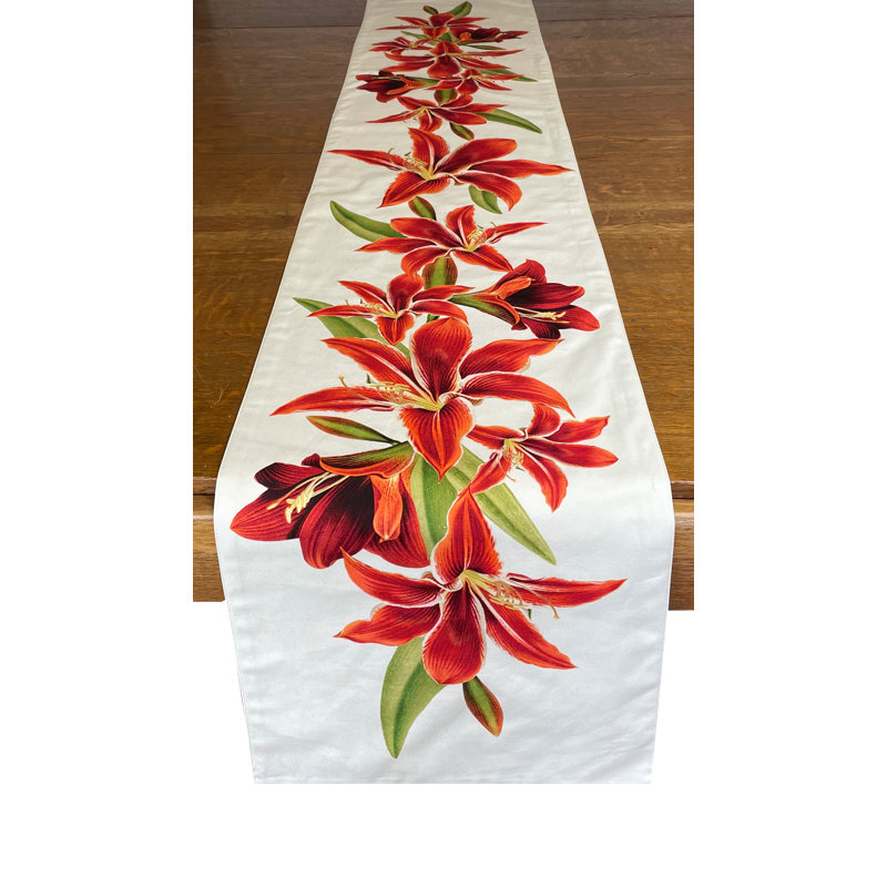 Rectangular Floral Cotton Table Runner
