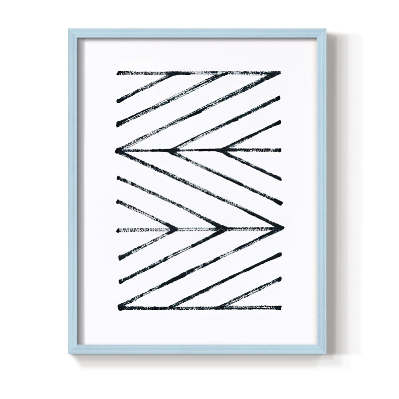 Geometric Meditation III Framed Print - Solid Wood, Blue, 11" H x 9" W