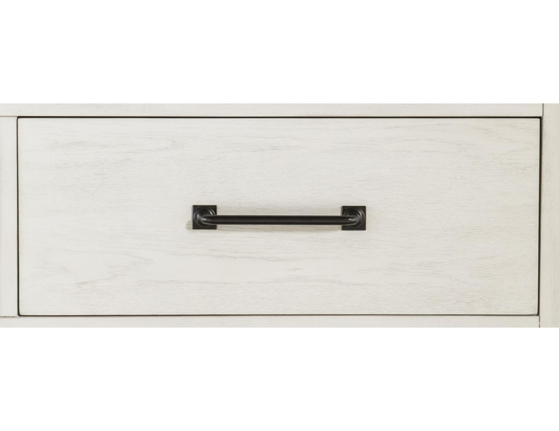 Table de chevet 2 tiroirs Harriett Flatiron, Blanc
