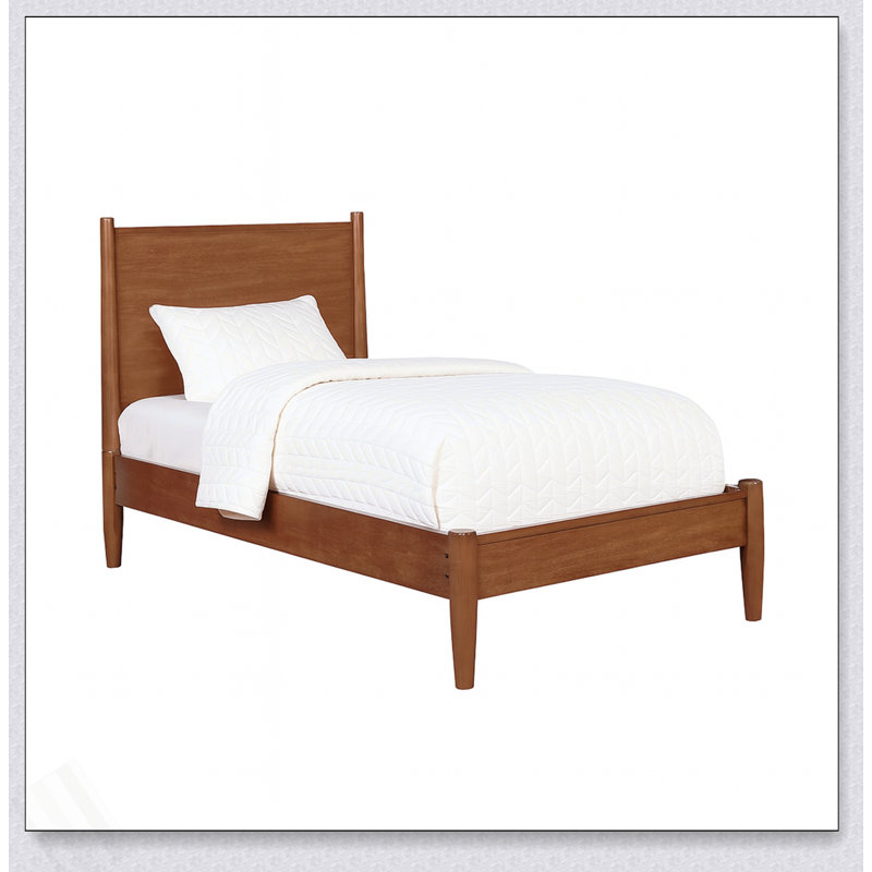 Lit plateforme Mid-Century, Twin, Oak
