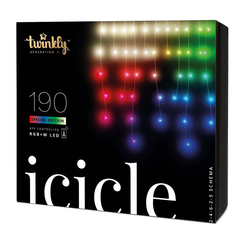 Twinkly Smart Decorations 190 lumières DEL multicolores et blanches