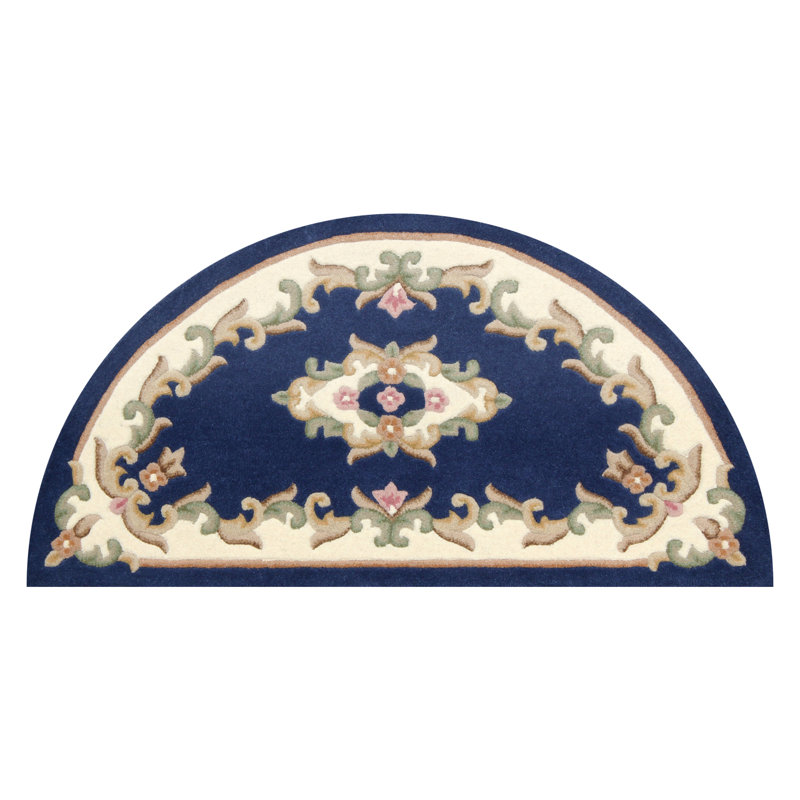 Hounslow Oriental Wool Hand Tufted Area Rug, Semi Circle 69 x 137cm