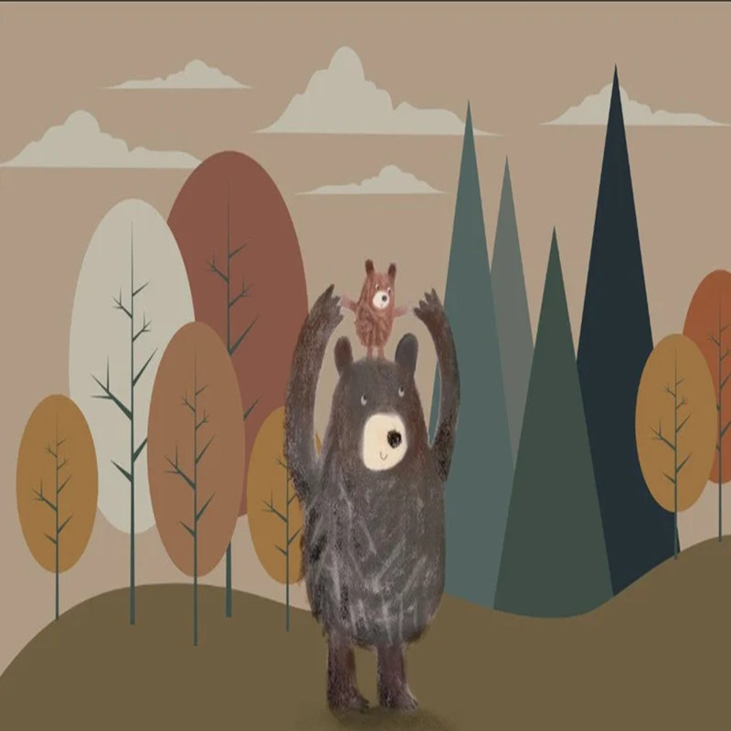 Bear & Cub In Autumn Woods, 108" L x 160" W