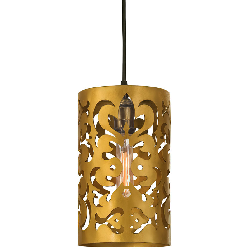 Luminaire suspendu cylindrique à 1 lumière Velvedere, Antique Ancien Monde