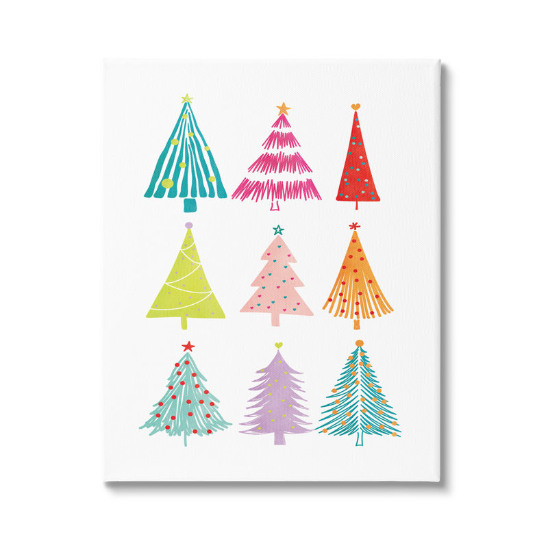«Varied Fun Christmas Trees», impression sur toile, H 48 po x l 36 po x P 1,5 po
