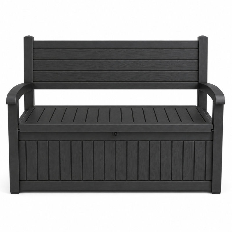 120 Gallon Durable Resin Outdoor Storage and Organization Deck Box Ideal For Garden Patio Furniture and Supplies