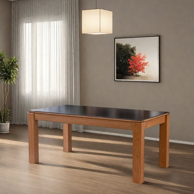 Table de salle à manger Rock, Noir, noir, noir, noir, H 29,52 po x L 62,99 po x l 33,46 po