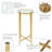 Gold Marble Snack Drink Side End Accent Table