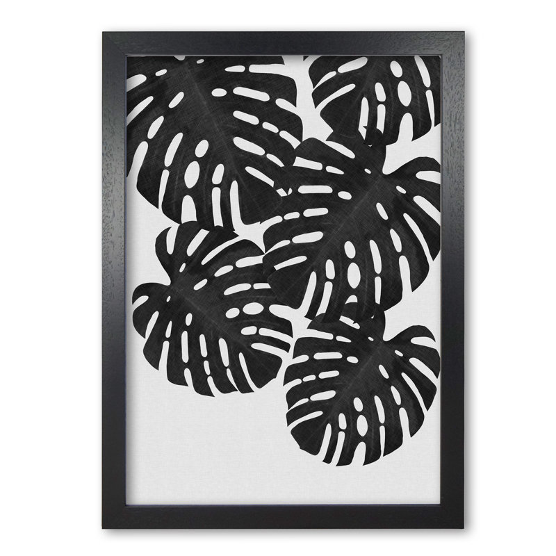 Monstera I - Print, 30 cm H x 21 cm W x 5 cm D, Black Grain Frame