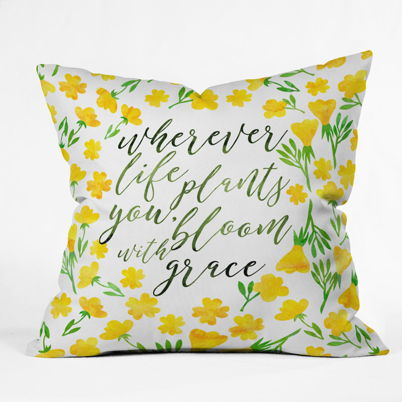 Coussin décoratif avec jeté sayang hello, 16 po x 1 po