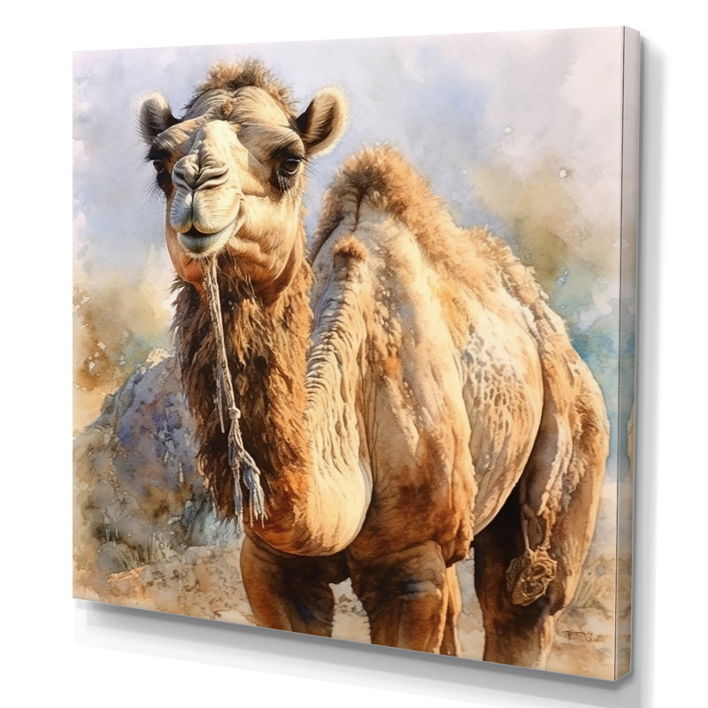 Camel désert Nomad IV - animaux, reproduction d'art sur toile, H 16 po x l 16 po x P 1 po, Toile tendue