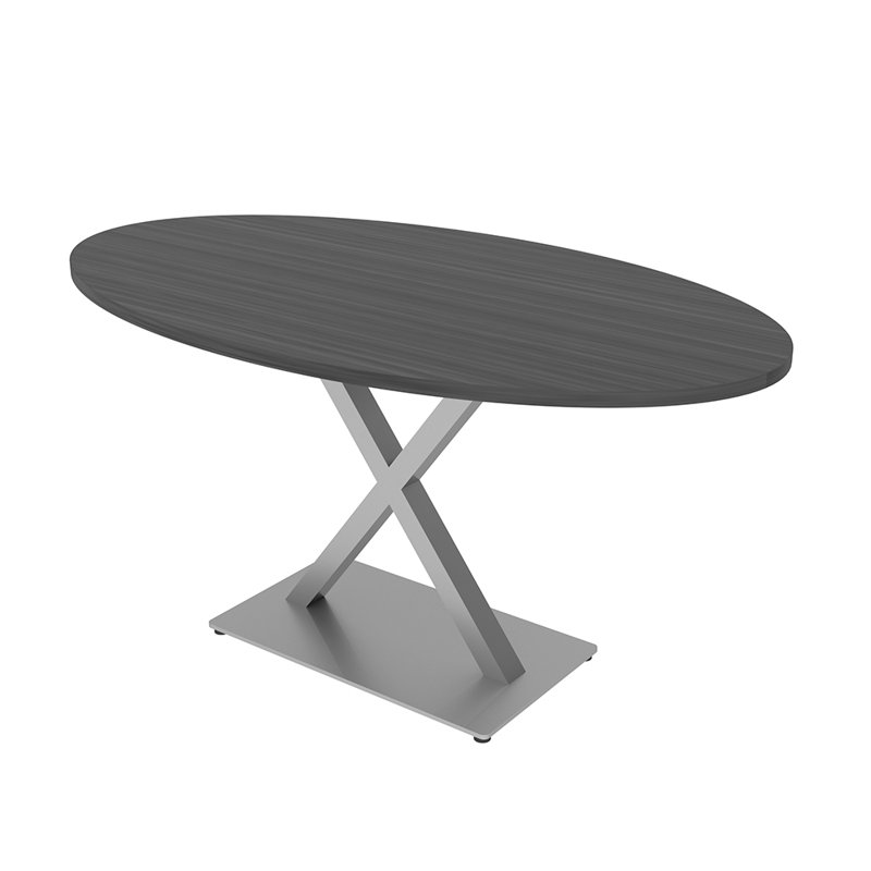 Table de salle de conférence ovale avec x bases, L 60 po x l 36 po, Nuit asiatique