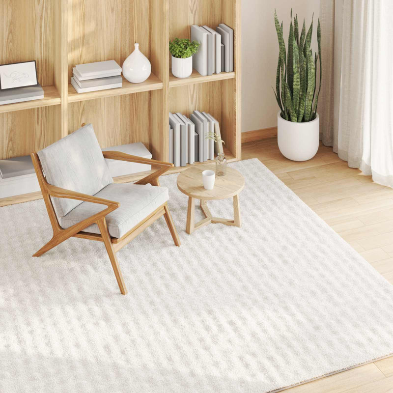Modern Indoor Rug, Cream, Square 120 cm