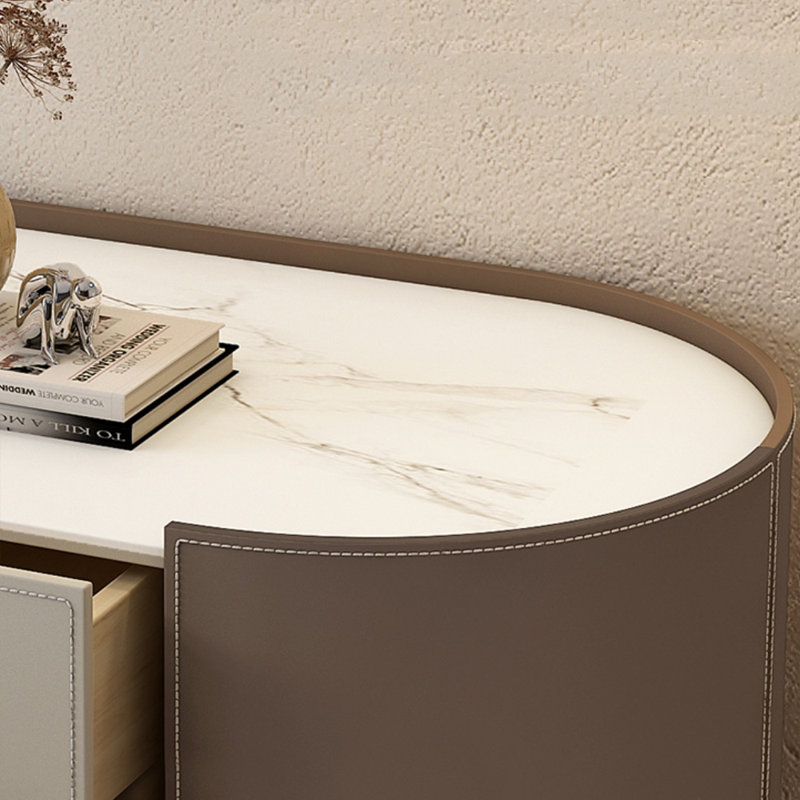 Meuble télé de comptoir en pierre frittée de style italien, 78.74"