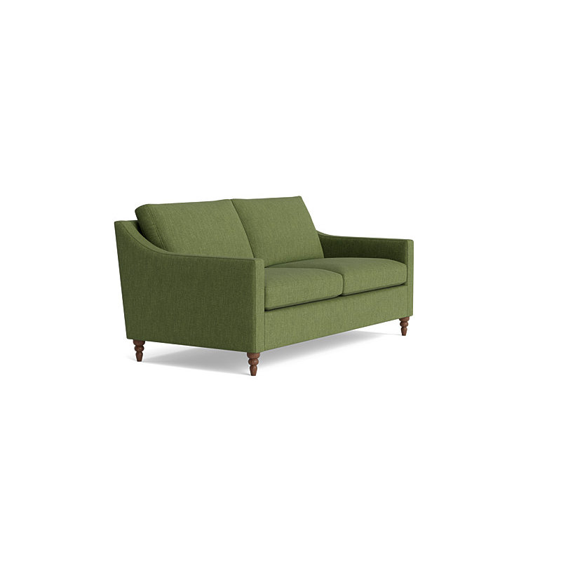 Vera Loveseat (70"), Walnut Finish (Turned), Performance Weave - Basil
