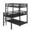 L Shaped Metal Triple Twin Size Bunk Bed