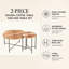 Ensemble 2 pièces table basse et table de bout avec plateau en panneau de fibres à densité moyenne imperméable-133293469