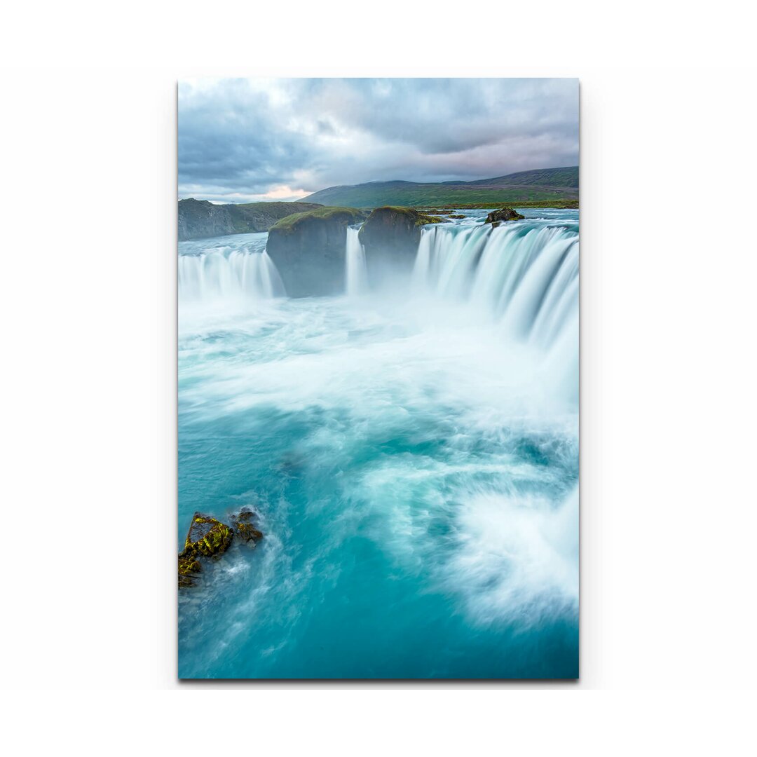 Leinwandbild Wasserfall Godafoss auf Island