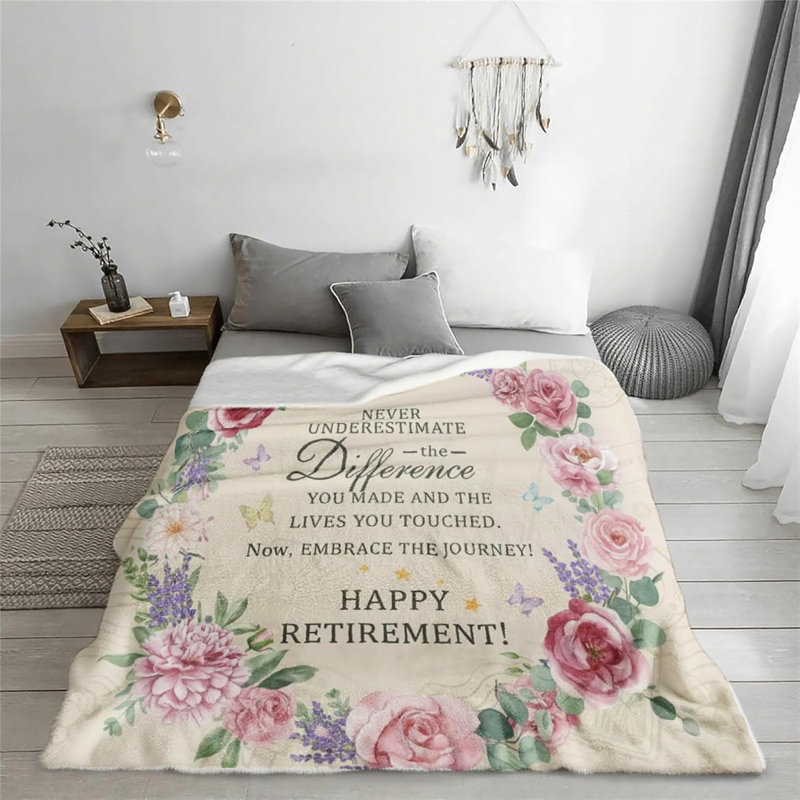 Cadeau de retraite pour femme, meilleures idées de cadeaux pour les femmes, jetons de retraite en flanelle amusants et amusants pour coworker / enseignant / infirmière / maman 60 po x 80 po