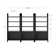 3 Tier Arched Bookshelf With Cabinet Base And Solid Wood Frame