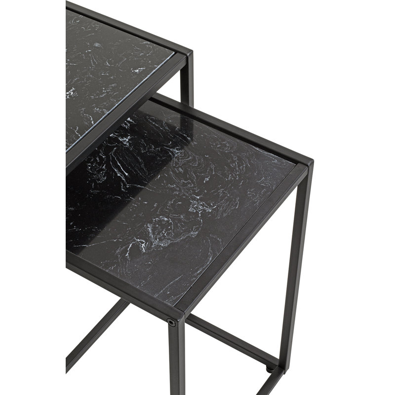 2 Piece Nest of Tables, Black