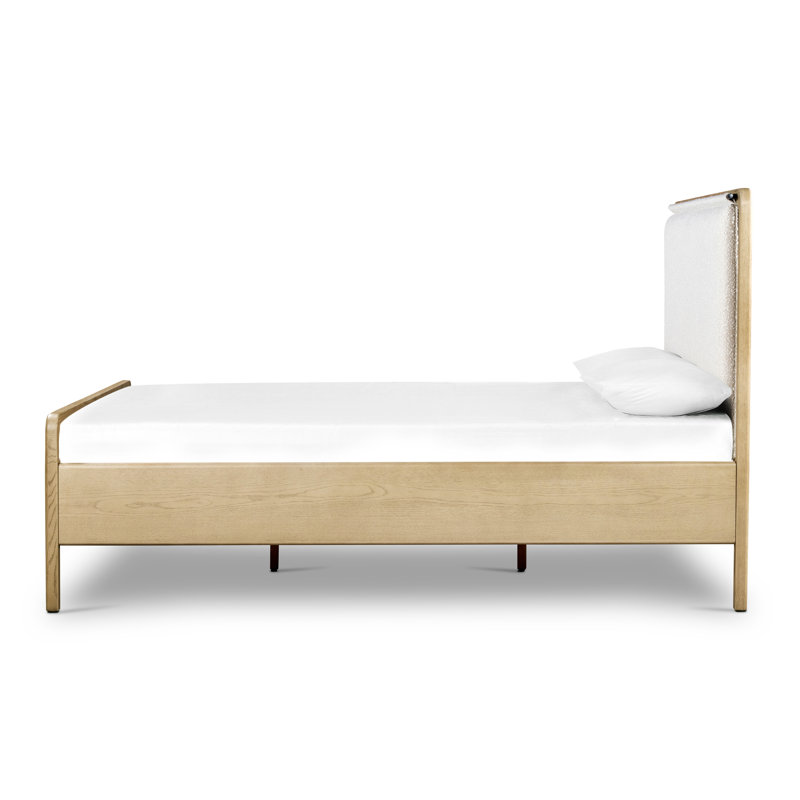 Rosedale Upholstered Bed, Queen, Tan/White